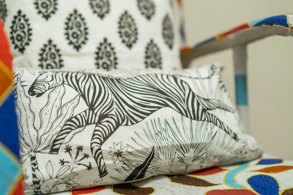 Dragonfly Designs Kenya B&W Cushions 2