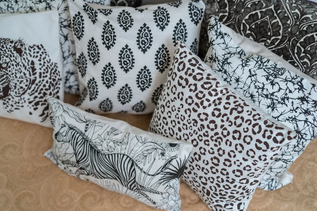 Dragonfly Designs Kenya B&W Cluster Cushions 1