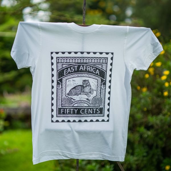 Leopard Black print on white t-shirt