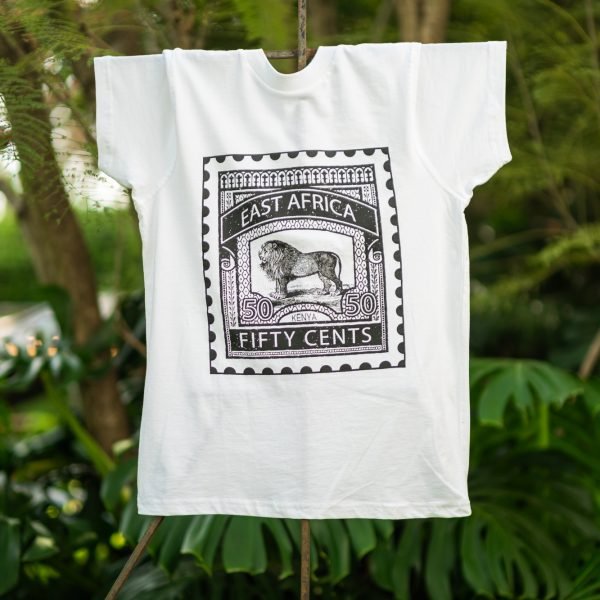 Lion Black print on white t-shirt